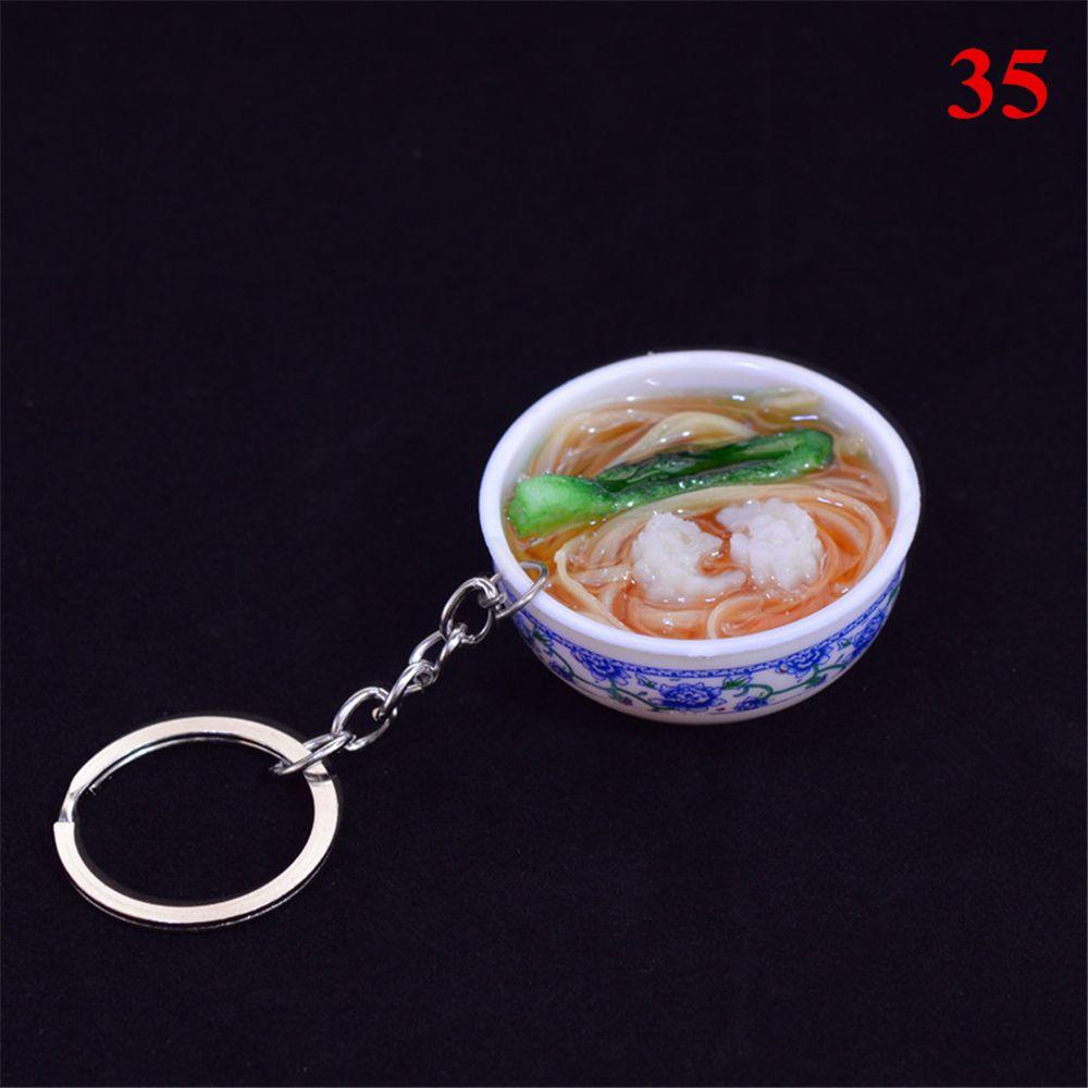 Buckle Mini Bowl Food Keychain Key Ring Simulation Chinese Food