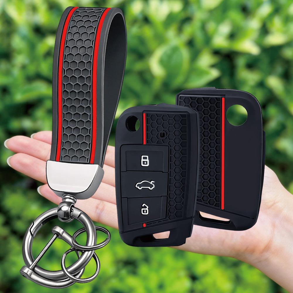 New Keychain Car Key Cover Case Silicone Shell For VW Golf 7 MK7 VII Tiguan Polo Skoda Octavia A7 Kodiaq Seat Ateca Leon