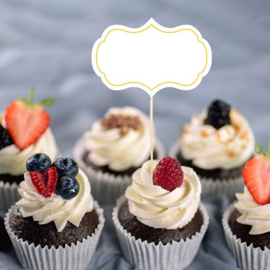 50 шт., таблички для торта, мини-доска, пищевые таблички, украшения для дня рождения, маркеры для сыра, топперы для кексов, этикетки для благословения торта