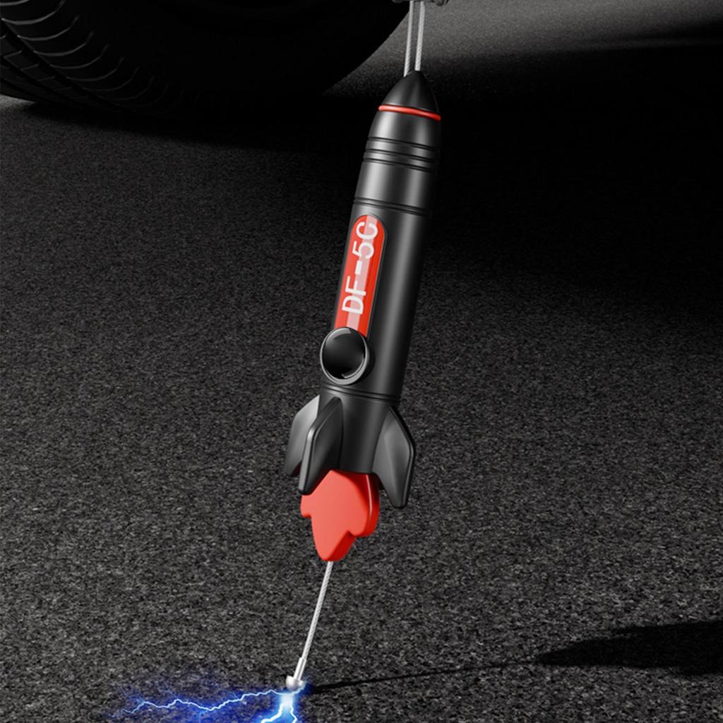 Anti Static Grounding Strap For Car 3D Rocket Design Ground Wire Electrostatic Styling Adjustable Anti-Static Strip For Safe