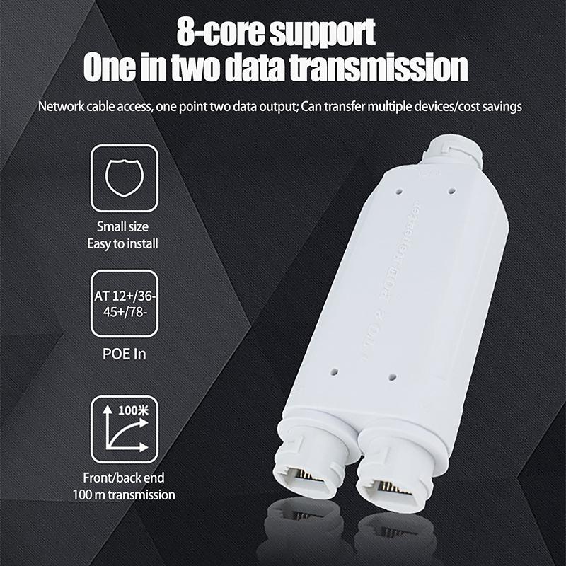 Водонепроницаемый Poe 2-портовый повторитель IP66 100 Мбит/с 1 на 2 Poe удлинитель с IEEE802.3Af/At 48 В для наружного использования для Poe коммутатора камеры