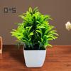 Искусственные зеленые растения в горшках, домашний офис, стол, центральная часть свадебной вечеринки, пластиковая искусственная зелень, бонсай, украшение для рабочего стола в помещении и на открытом воздухе