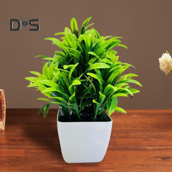 Искусственные зеленые растения в горшках, домашний офис, стол, центральная часть свадебной вечеринки, пластиковая искусственная зелень, бонсай, украшение для рабочего стола в помещении и на открытом воздухе