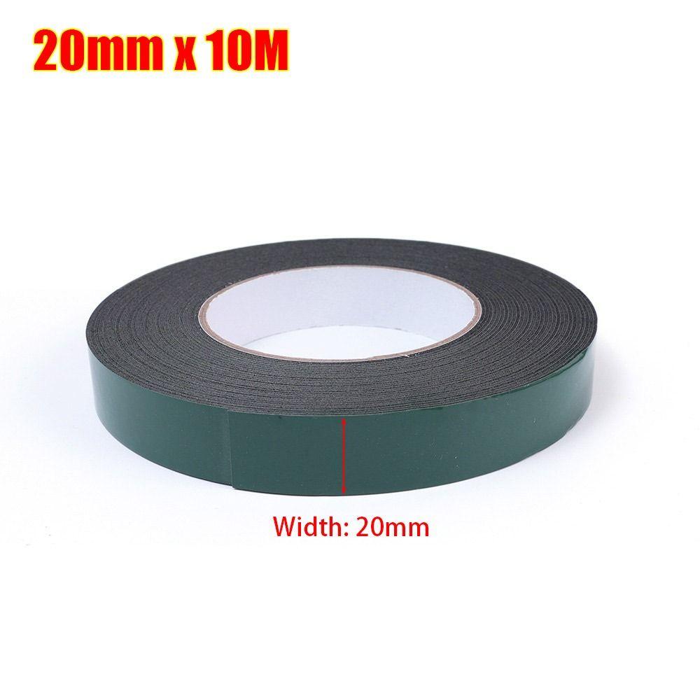 10M/Roll Green Film Black Double Sided Tape Sponge Strip Multifunctional PE Foam Tape 10/20mm Width Strong Self Adhesive
