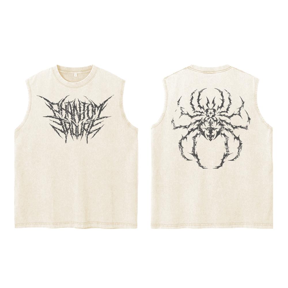 Аниме Hunter X Hunter Кислотный жилет Ретро Винтаж Печатный Стираный Графический Жилет Мужской Harajuku Y2k Хлопок Футболка Топы