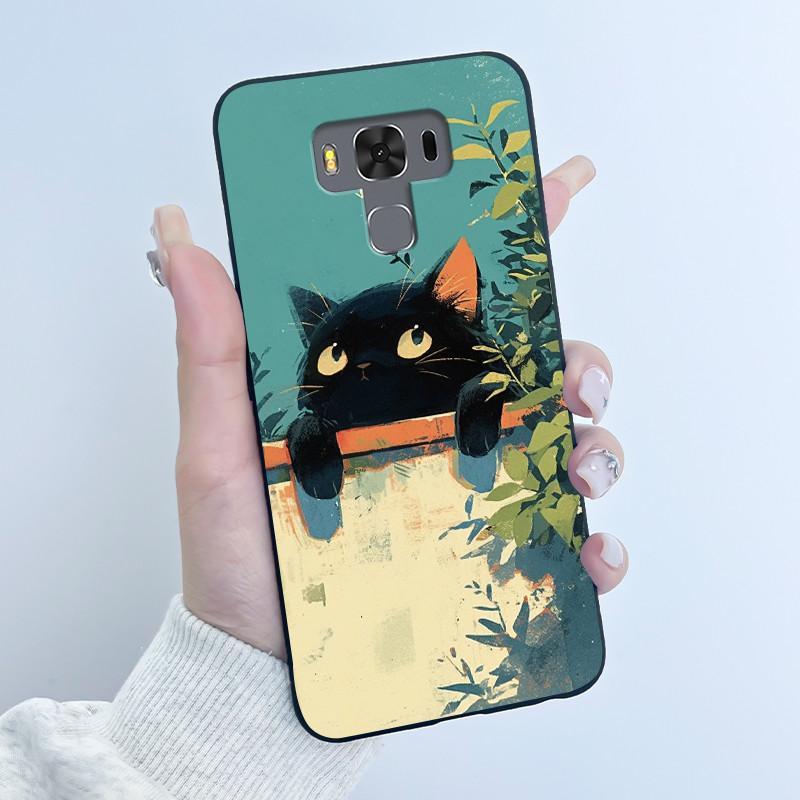 Чехол для Asus ZenFone 3 Max ZC553KL Capa Coque Милый Мультяшный Принт Чехол Защитная Крышка Мягкий Силикон Черный Корпус Funda