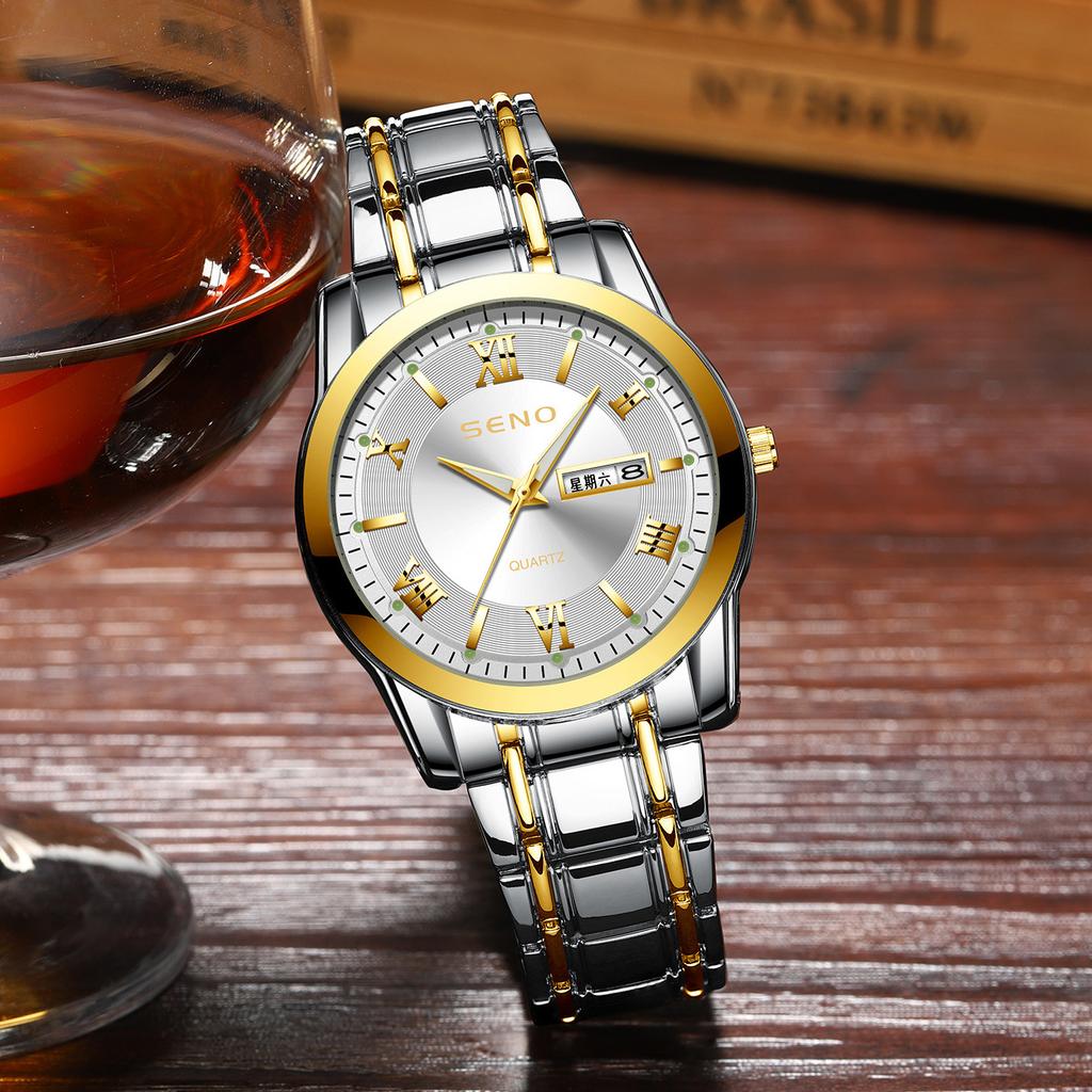 Automatic Movement Watch Men's Watch High-end Calendar Luminous Waterproof Ultra-thin Steel Strap Watch