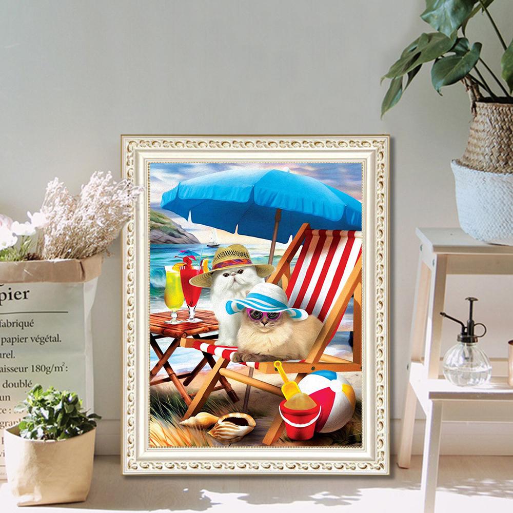 DIY Diamond Mosaic Dog Picture Of Rhinestone Diamond Painting Cat Animal Cross Stitch Seaside Embroidery Decor For Home