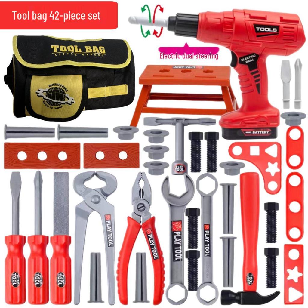 2025 Kids' Toolbox Pretend Play Set with Electric Drill & Screws