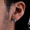 Inlay Vintage Turquoise Earings Light Luxury Heart Shaped Earrings for Women Ancient Rhyme Banquet Party Jewelry