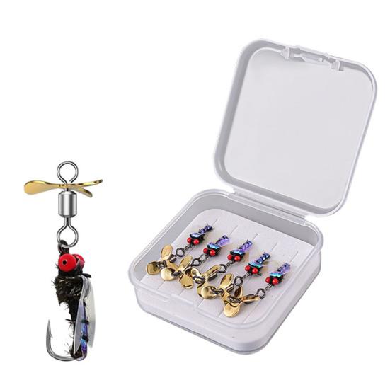 5 шт. Бионические рыболовные приманки с острым крючком, компактный дизайн, портативные, вращающиеся, для соленой и пресной воды, плавающие воблеры, приманки для нахлыстовой рыбалки