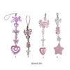 Stylish Heart Pendant Phone Lanyard Trendy Bowknot Candy Pendants Y2k Style Keychain Phone Charm Straps Ornaments