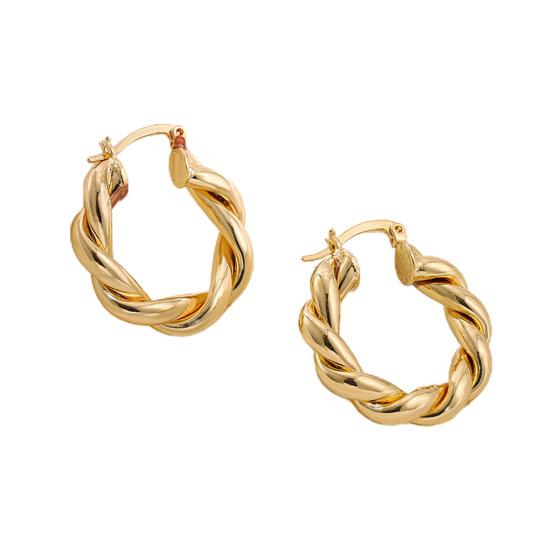 1 пара сережек-колец, толстые витые гипоаллергенные элегантные серьги-кольца для женщин