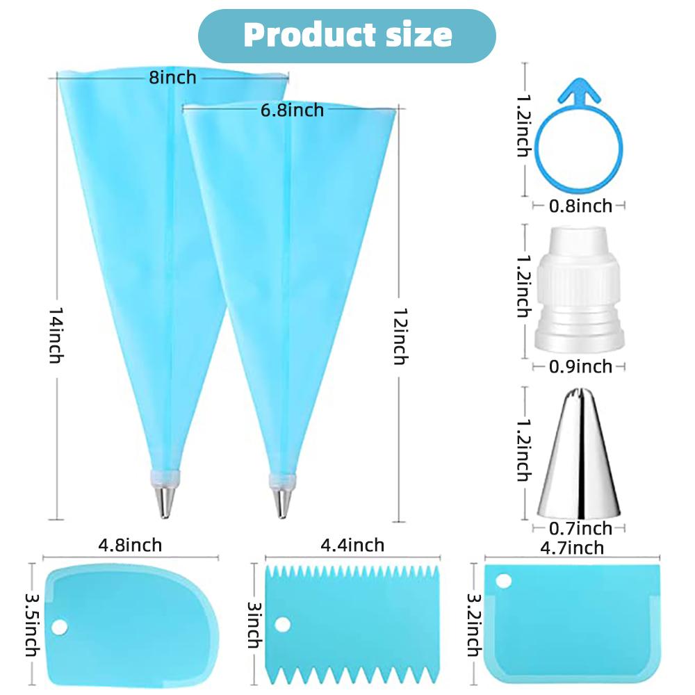 Laminating Nozzle Set Pastry Bag Icing Piping Cream Reusable Pastry Bags With Stainless Nozzle Cake Decorating Kitchen Tools