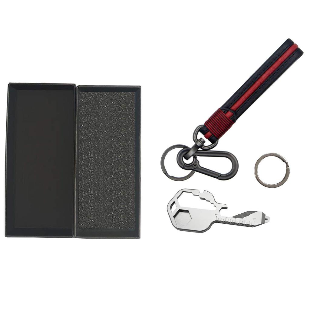 Кожаный шнурок брелок портативный мини кожаный шнурок для и использования на открытом воздухе [LYGGIE] Мультитул, универсальный инструмент, набор, многофункциональный инструмент в форме ключа,