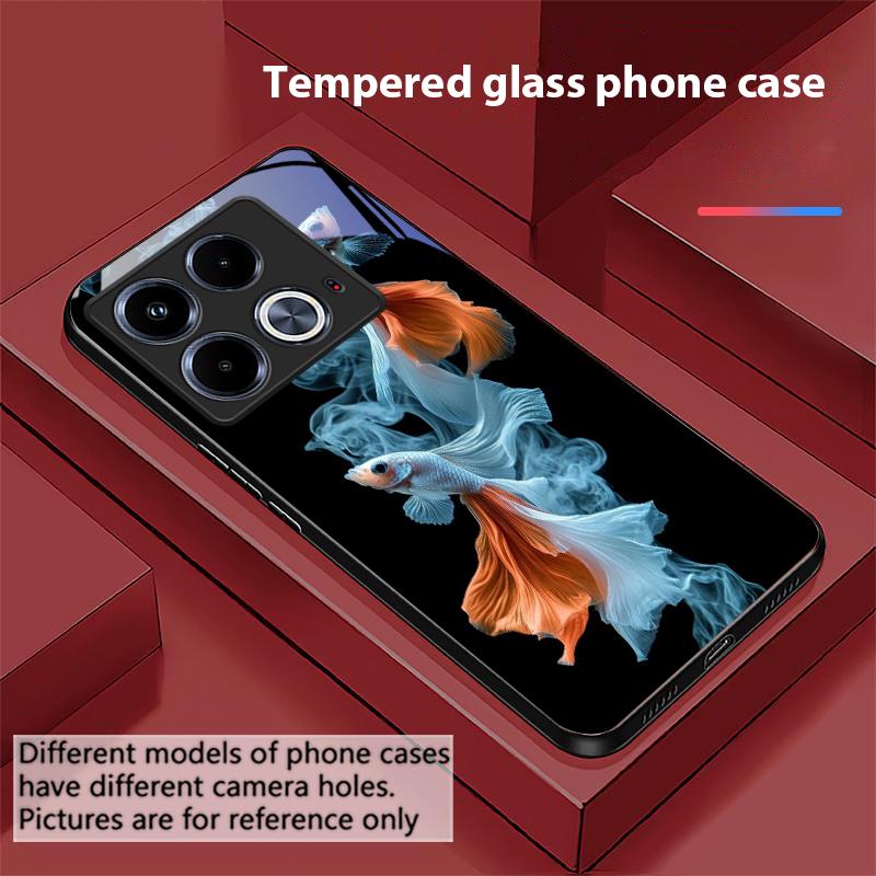 Красочный Милый Рыбка Для Infinix Note 40 4G 30i 12 96 Smart 8 Hot 9 Play 10 11S 12 20i 50 Pro Plus 5G Чехол для телефона из закаленного стекла