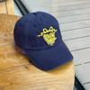 Korean love swan bow embroidered baseball cap women's versatile soft top show face small cap navy blue hat