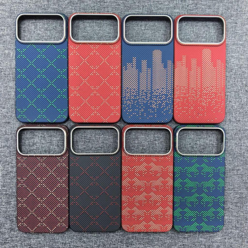 Магнитный чехол Kevlar для iPhone 17 Pro Max - Ударопрочная крышка из углеродного волокна