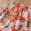 Девочки 2-piece Наряд Желтый Топ с Открытыми Плечами и Юбка с Цветочным Пэчворком Комплект Детская Летняя Одежда Комплекты 1-8 лет