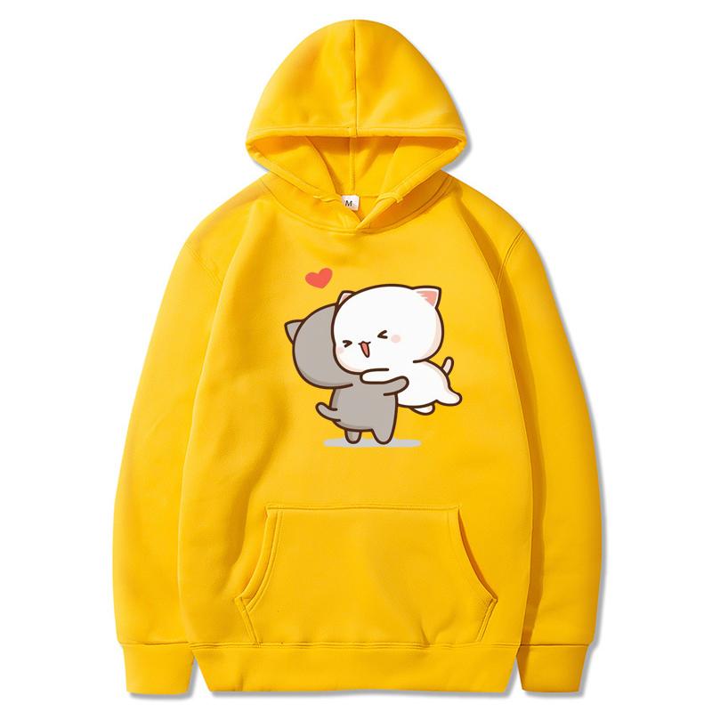 Peach And Goma Cartoon Print Men/Women Hoodie Casual Oversized Pullover Popular Sweatshirt Fashion Trend Unisex Clothing