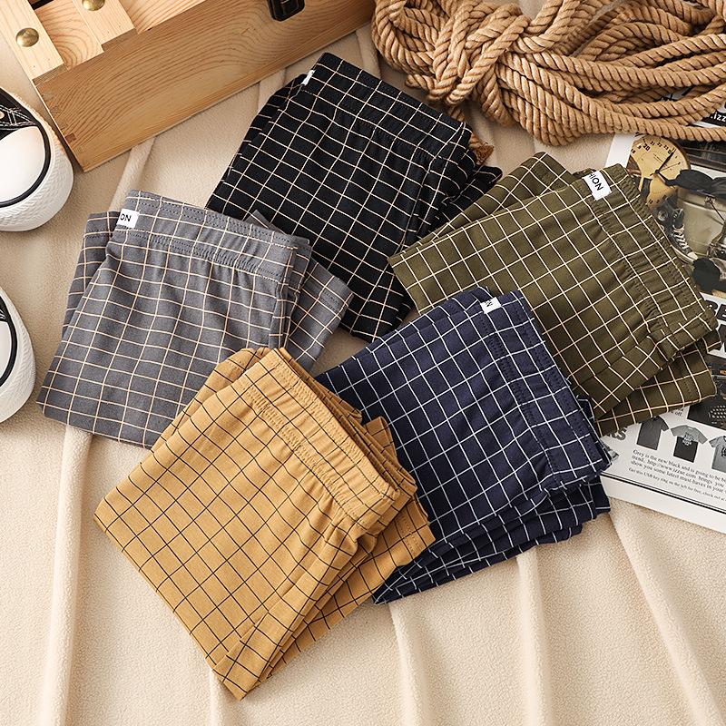 Мужские клетчатые боксеры из чистого хлопка: Удобное, свободное и дышащее нижнее белье