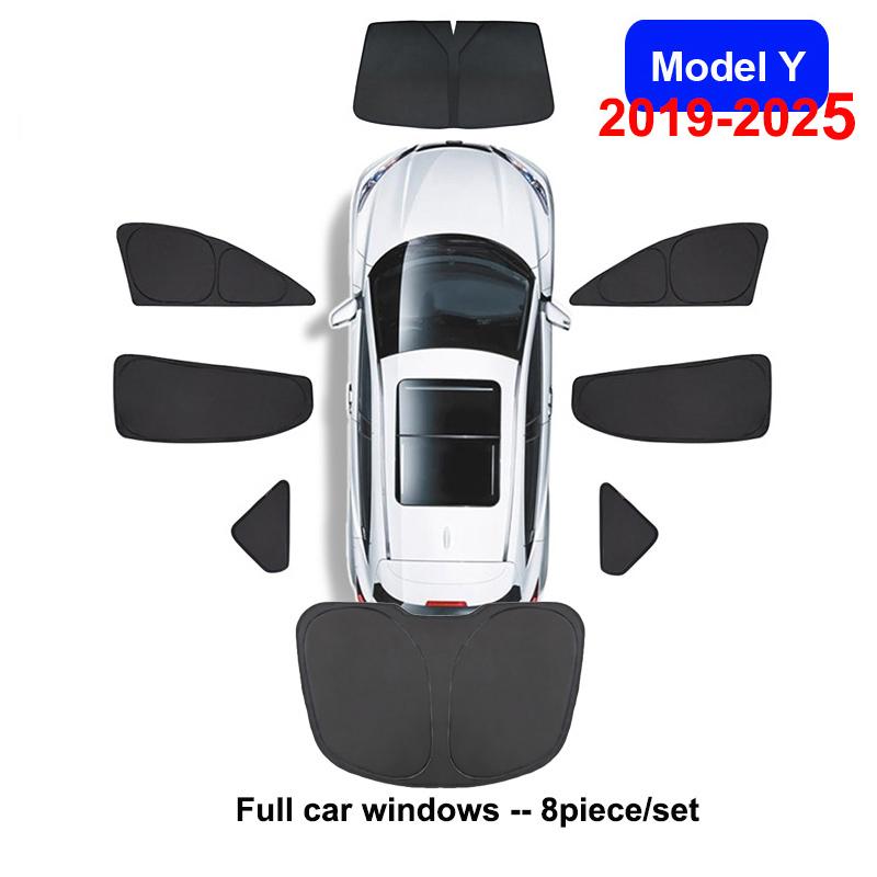 For Tesla Model Y Juniper 2025 Window Sunshade Glass Roof Sun Shade Model 3 2024 2023 Sunroof UV Shield Shading Cover Camping