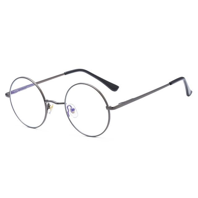 Модные винтажные очки с защитой от синего света, прозрачные линзы, ретро, ​​очки в металлической оправе, большие круглые круглые очки