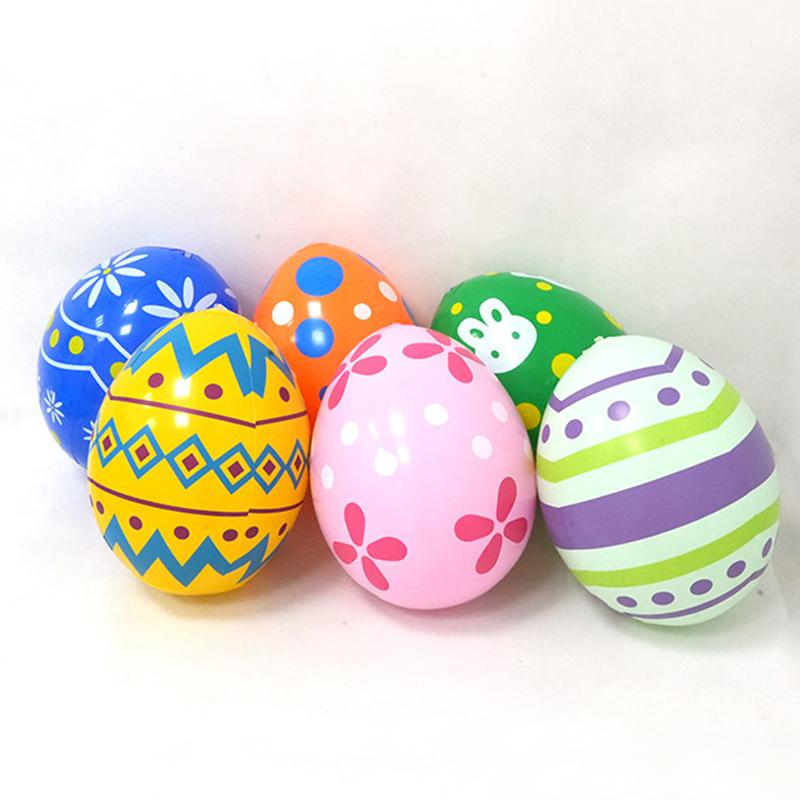 1PC Inflatable Easter Eggs Easter Toys Egg Decoration Inflatable Patio Decoration Eggs Pvc Easter Inflatable Eggs Multi-Style