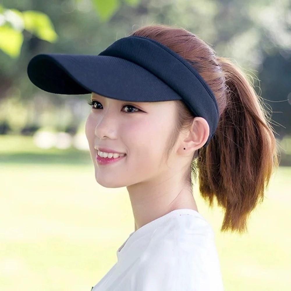 Sun Hat Running Accessories Unisex Beach Sun Visor Hat Golf Tennis Hat Empty Hat Wide Brim