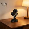 Dark Aesthetic Home Ornament Integrated Molding Process Figure, 3D Printed Double Skull Art Ornament, Abstract Fluid Scalpture Statue, Style
