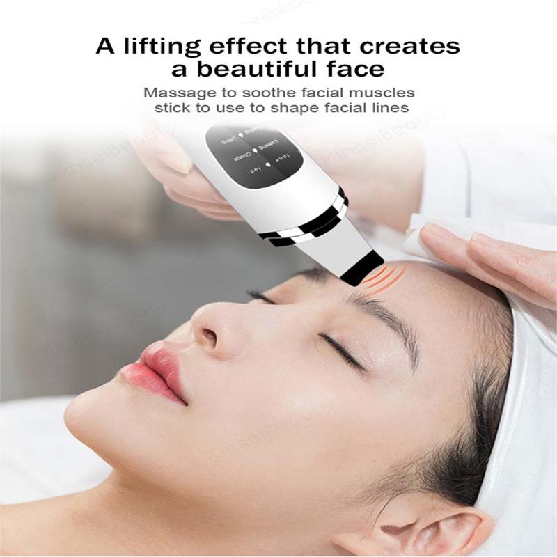 Kinsei Beauty Ультразвуковой скруббер для кожи, очиститель для лица, антивозрастной подтягивающий кожу, отшелушивающий косметический инструмент