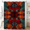 Abstract Geometric Shower Curtain Waterproof Fabric With Red, Blue, Orange, And Green Design For Bathroom Decorations In Various