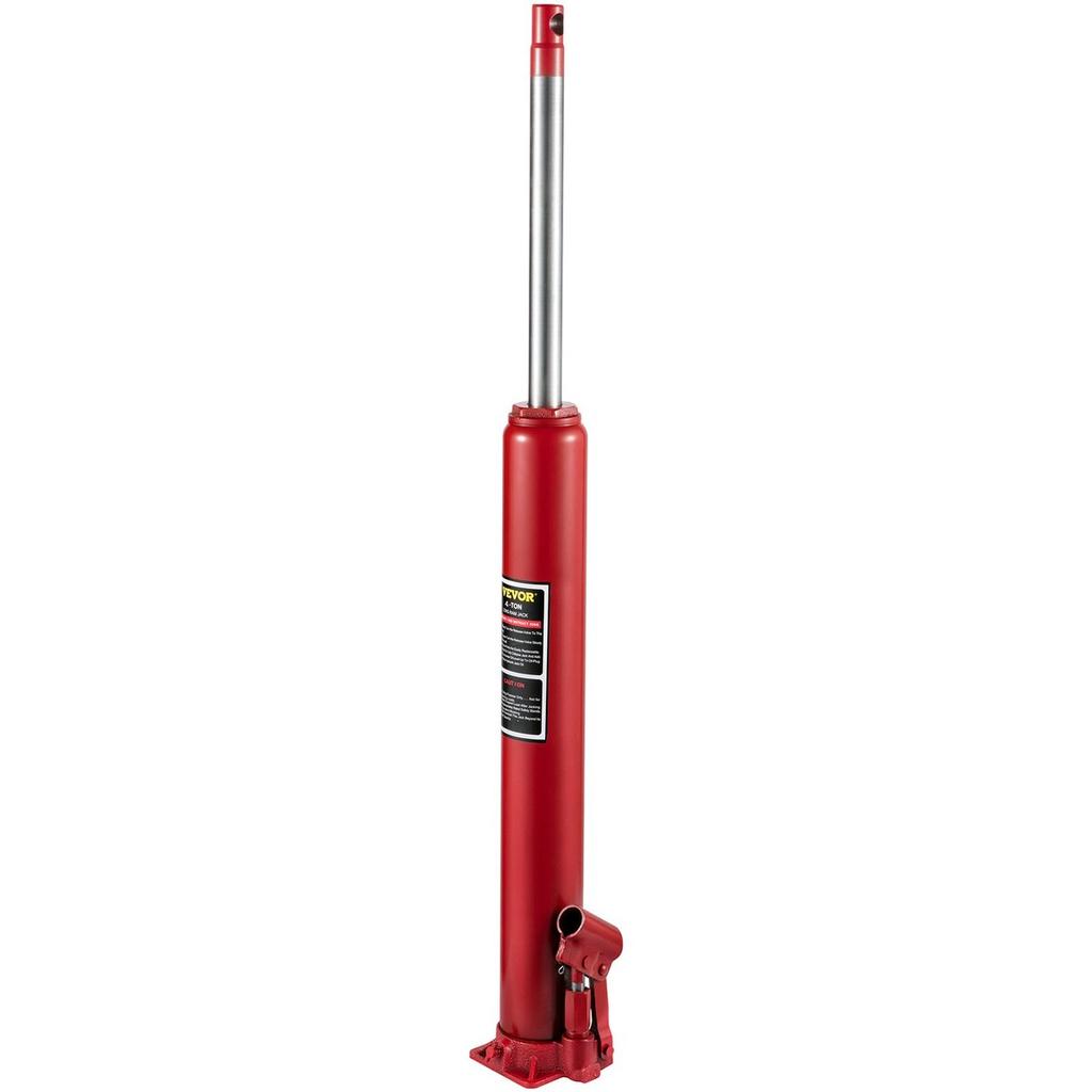 Hydraulic Long Ram Jack, 4 Tons/8818 lbs Capacity, with Single Piston Pump and Flat Base, Manual Cherry Picker with Handle, for Garage/Shop Cranes,