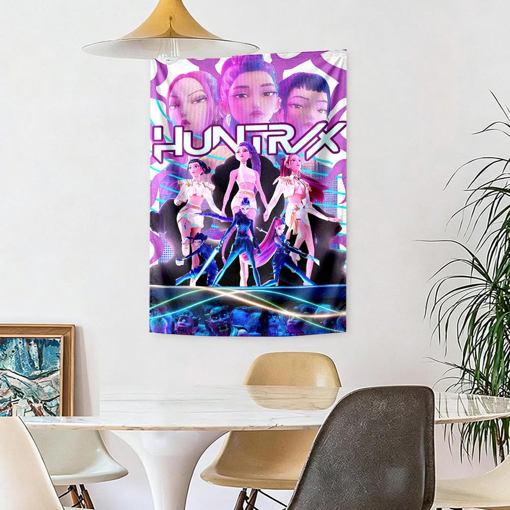 Huntrix Theme Wall Decor Tapestry Art For Pet Memorial Birthdaywedding Party Backdrop Family Gift
