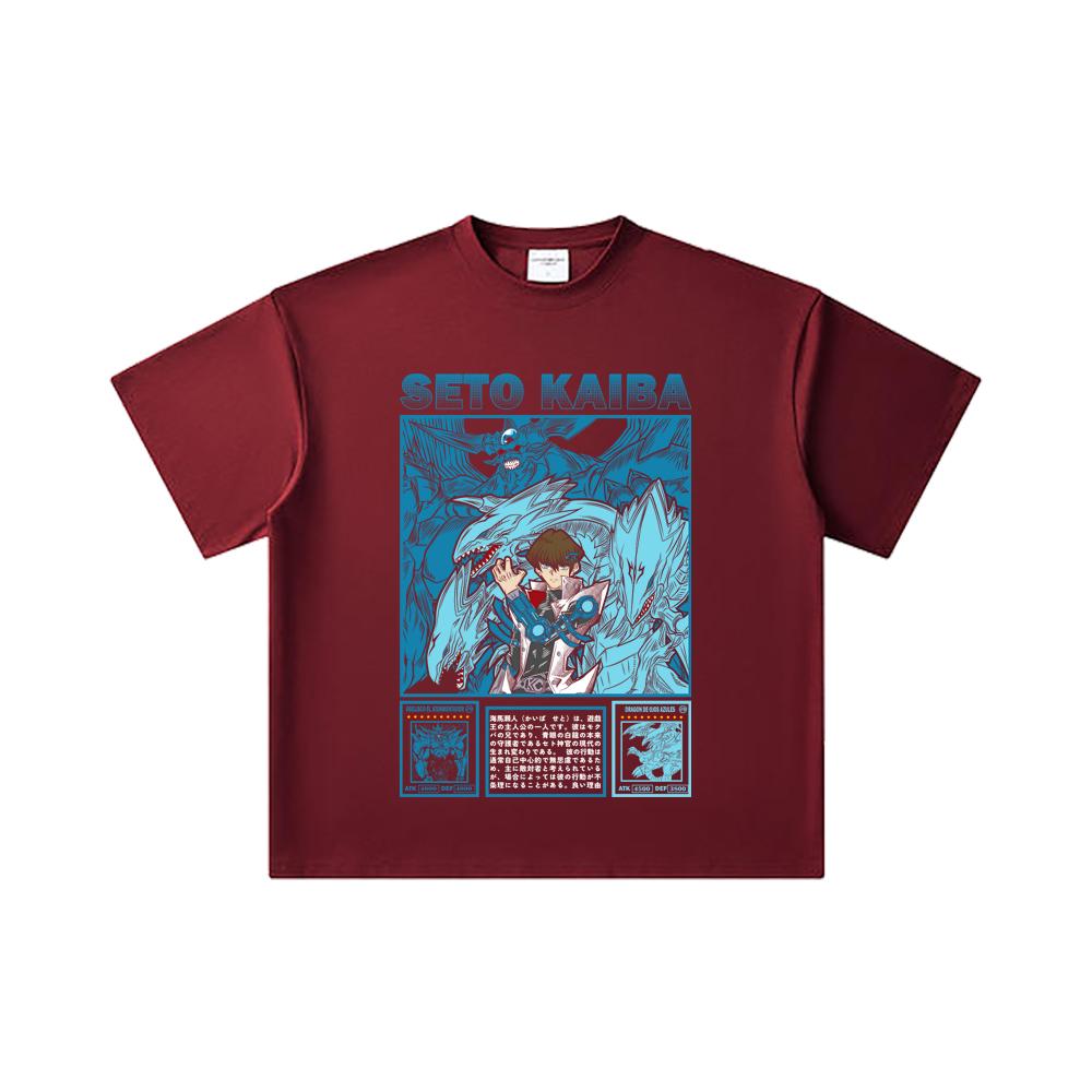 260 GSM Double Yarn 32 Count 100% Cotton Yu-Gi-Oh V6 Seto Kaiba Print Unisex Heavy Cotton T Shirt