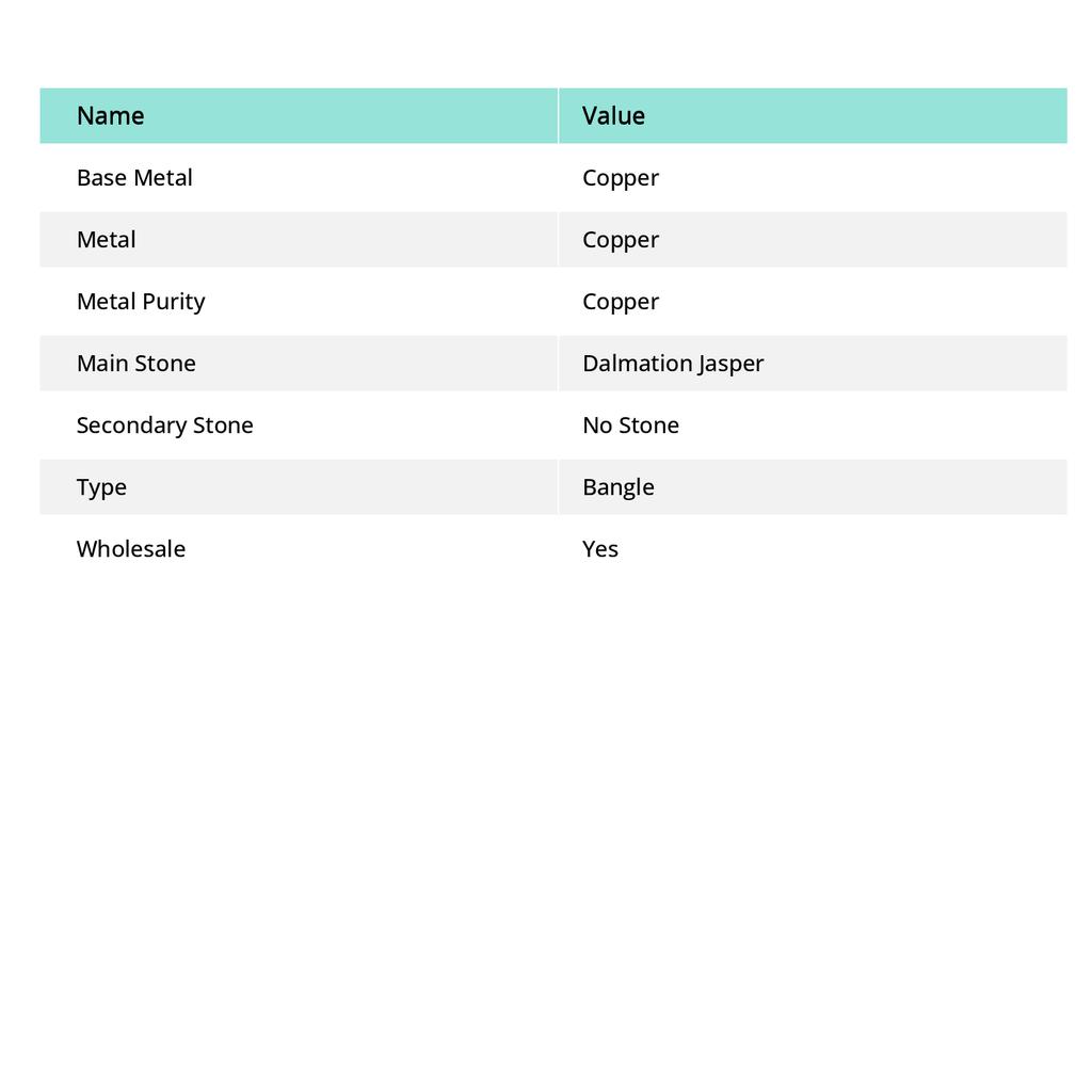 Браслет-манжета из натуральной далматинской яшмы с драгоценным камнем из медной проволоки, регулируемый A5R19