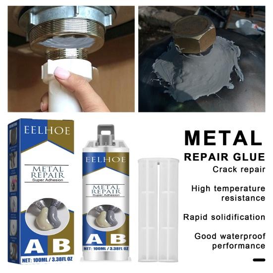 Клей для ремонта металла Быстросохнущий Сильная липкость Жаростойкий Устойчивый к старению Водонепроницаемый клей AB для металла Чугунный клей