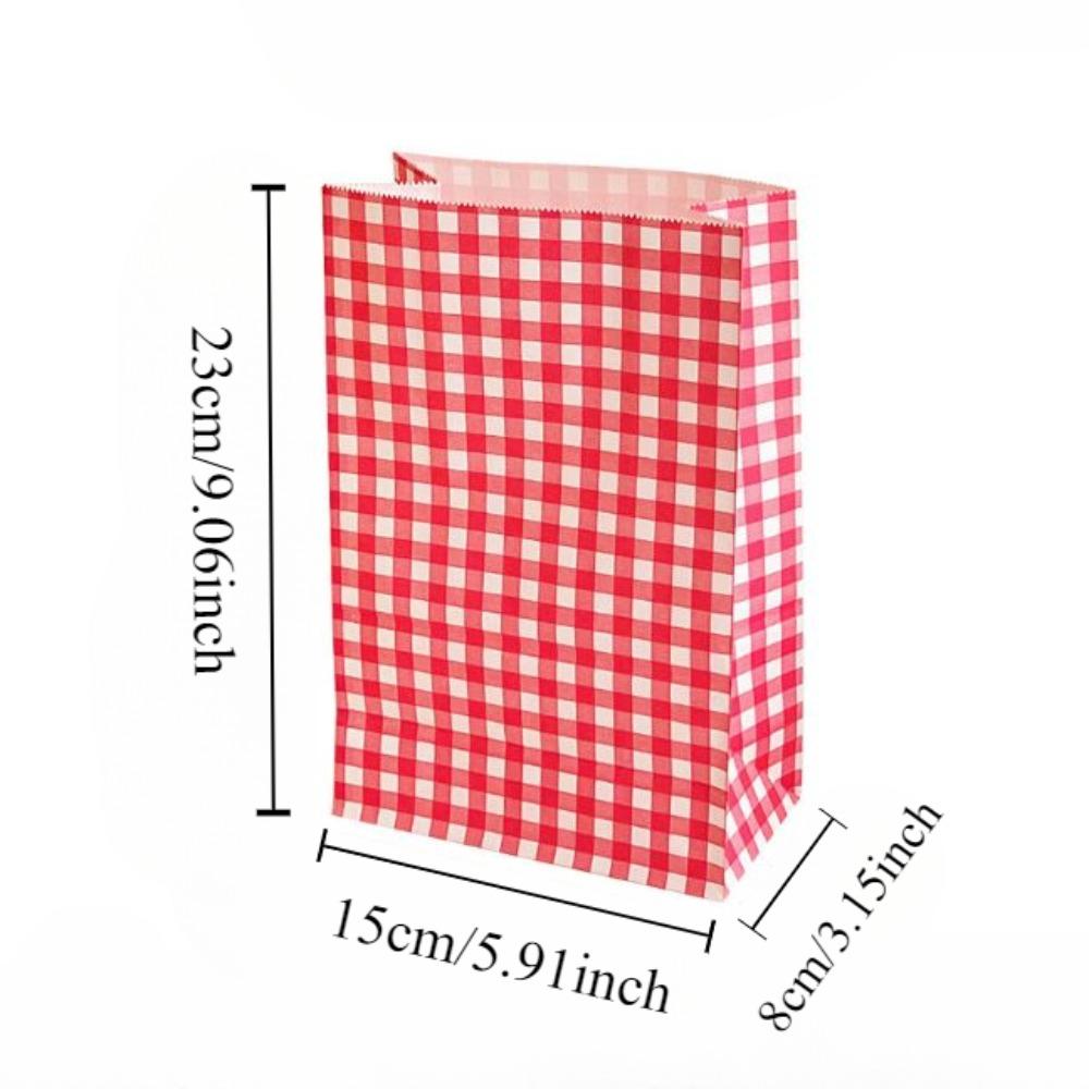 5/10 шт. красочный клетчатый крафт-бумажный пакет для печенья, конфет, подарочная упаковка, вертикальная сумка для хранения на день рождения, милое украшение своими руками