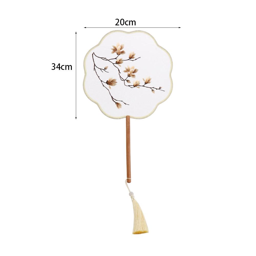 Handheld Chinese Style Fan with Pendant Silk Fan Classical Embroidery Fan Chinese Wedding