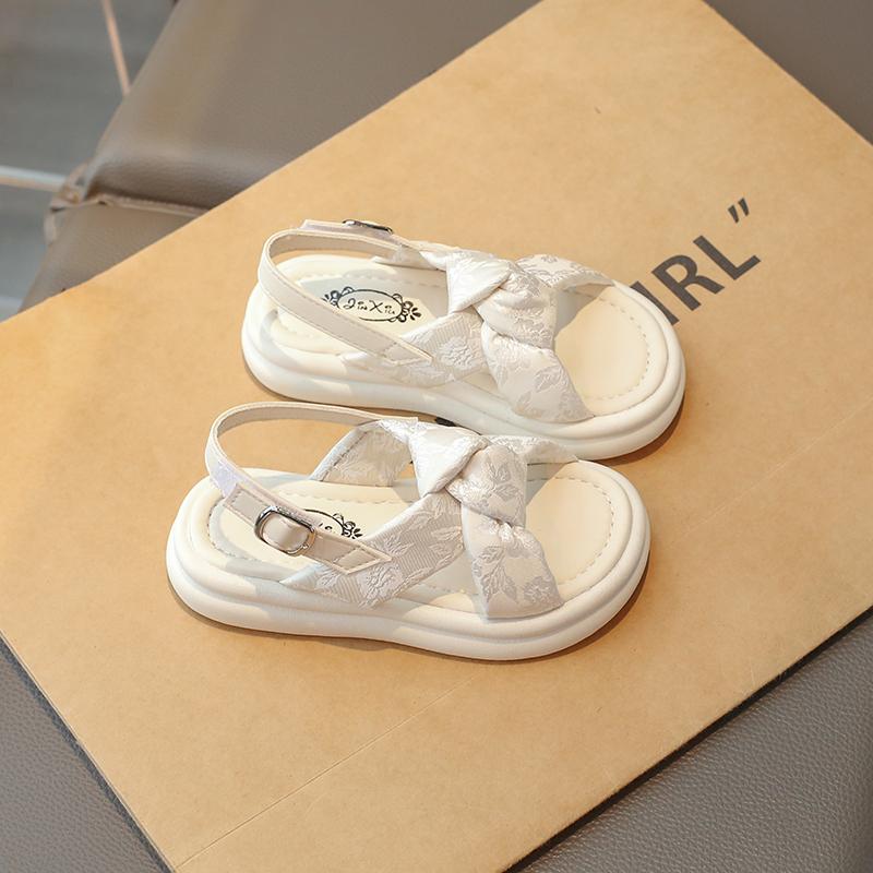 Girls Cross Sandals Children Summer Beach Shoes Thick Bottom Fashion Kids Roman Sandals Anti-Slippery All Match 2024 Summer New