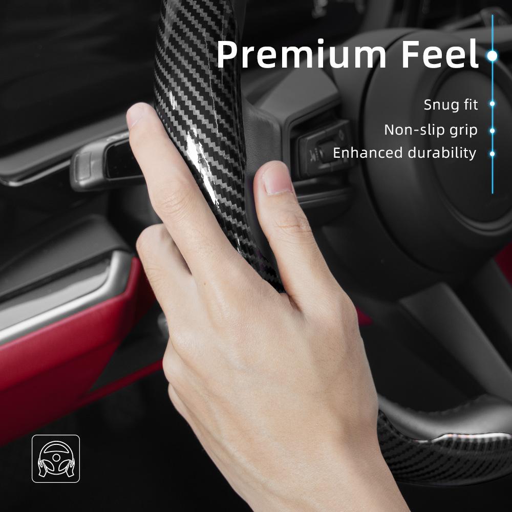 Suitable for Mitsubishi Carbon Fiber Texture Steering Wheel Cover with Segmented Quick-Release Design Triton L200 XpanRvr Xf