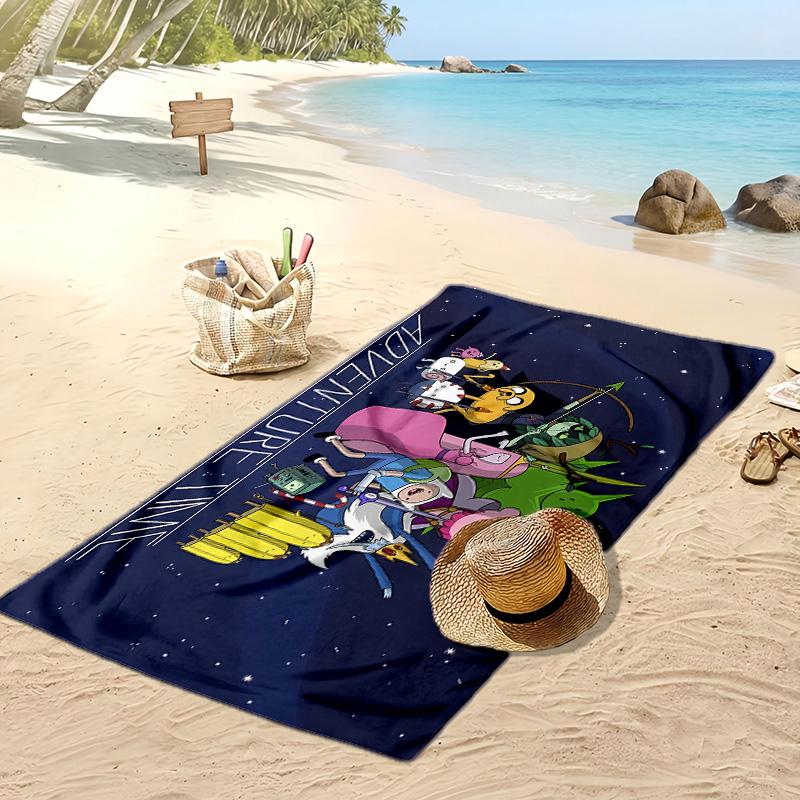 adventure time cartoon Printed Beach Towel Quick Dry Soft TowelPortable Large Rectangular Beach Blanket for Travel Swimming Pool