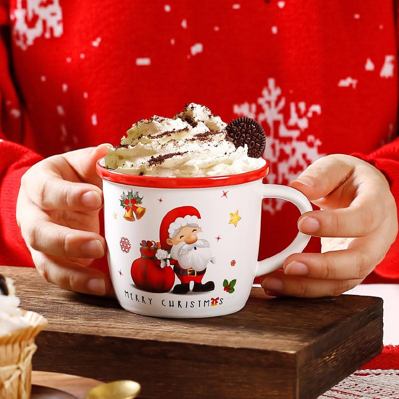Милая мультяшная рождественская керамическая чашка кофейная кружка Санта-Кружка креативная чашка для воды