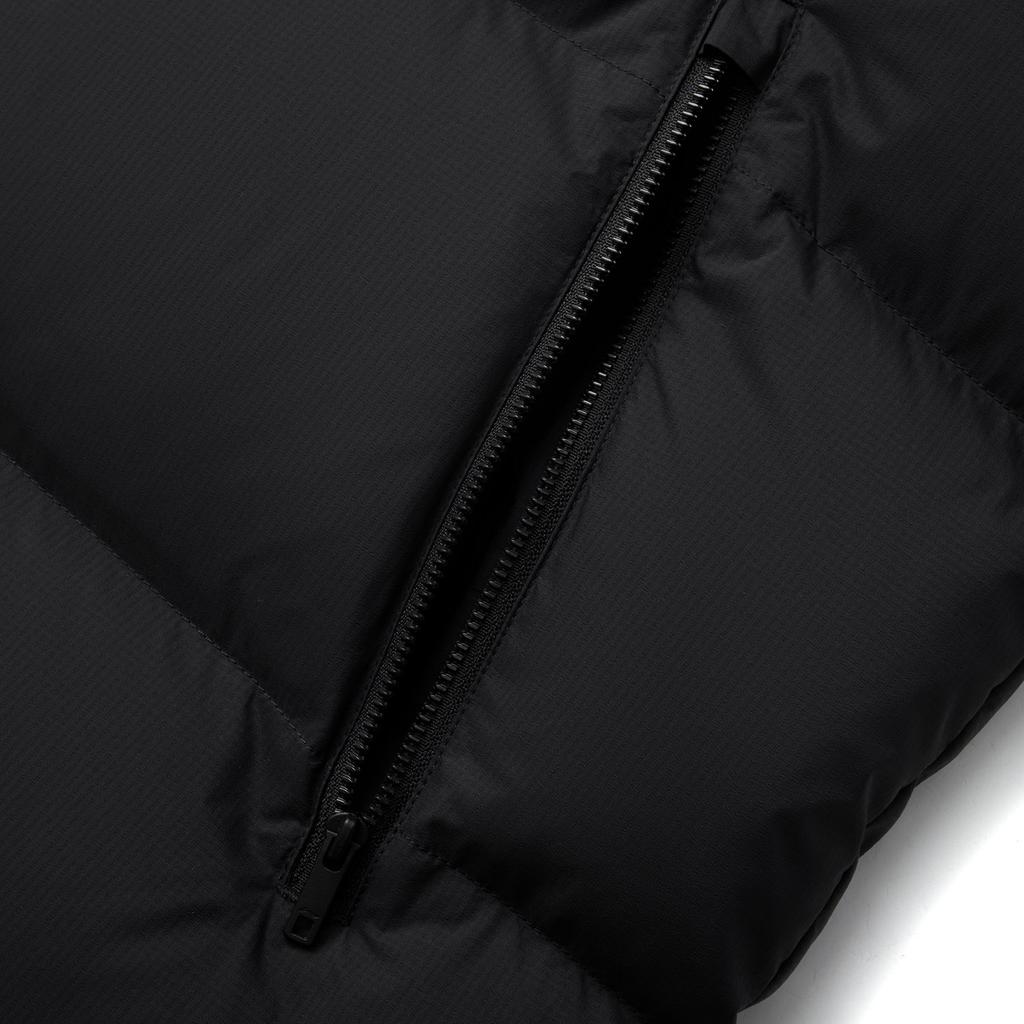 Li Ning Solid Color Short Hooded Zipper Long Sleeve Down Jacket Men Outerwear Black AYMU701-1