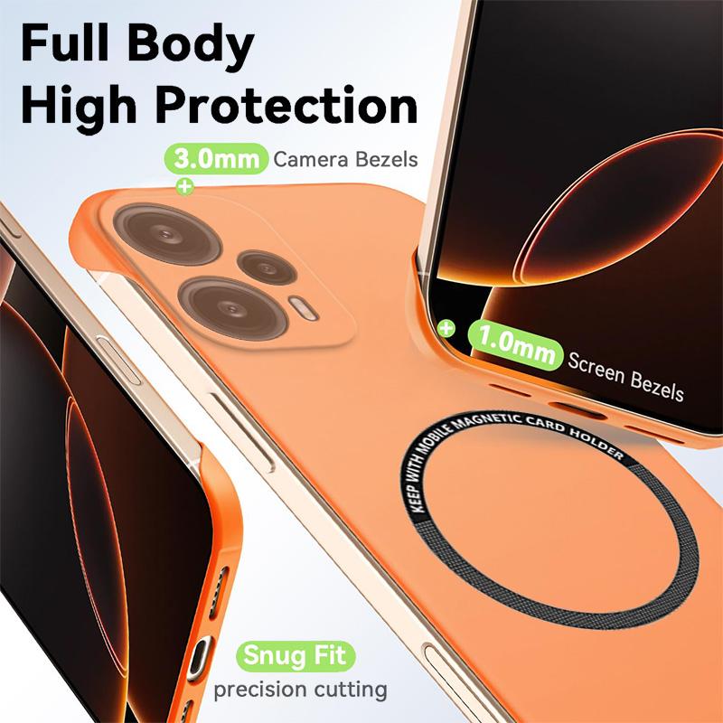 Магнитный тонкий чехол для Xiaomi POCO F5 POCOF5 Pro 5G Безрамочный чехол для телефона Матовый ударопрочный жесткий ПК-чехол с защитой от царапин Безрамочная амортизирующая броня