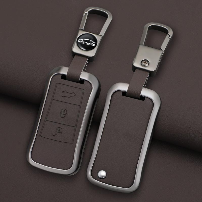 Zinc Alloy Leather Car 3 Buttons Remote Key Case Cover Protector Shell For Porsche Cayenne GTS Panamera Carrera GT3 Accessories KLNOV1