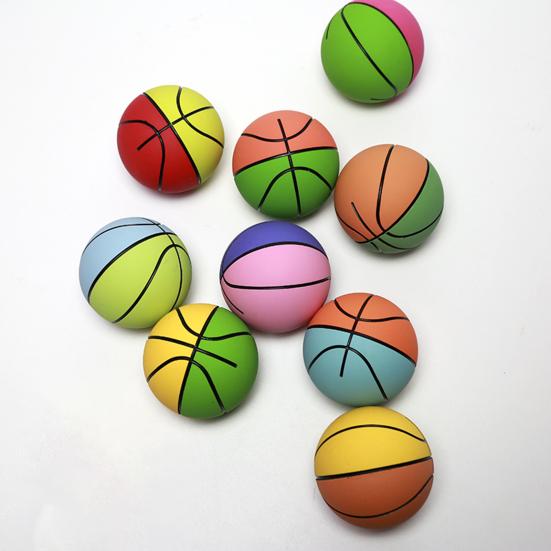 Mini Basketball Eco-friendly Non-inflatable Wear Resistant Ultra-high Elastic Toy Rubber Small Ball Toy for Children