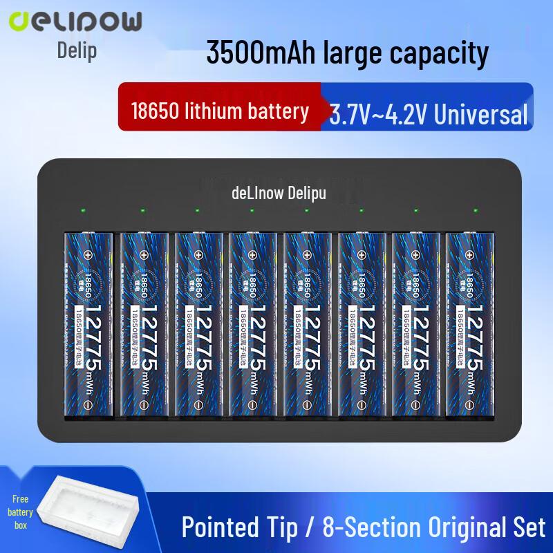 Delipow 18650 Lithium Batteries and Chargers CN plug (adapter included)