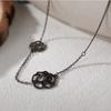Black Camellia Necklace Luxurious Exquisite Fashionable Neck Chain New Minimalist Hollowed Out Women's Accessories Jewelry Gift