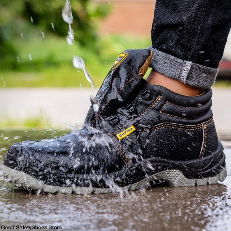 Мужские непромокаемые защитные ботинки со стальным носком, рабочая обувь, устойчивая к проколам защитная обувь, мужские рабочие ботинки, обувь с высоким берцем